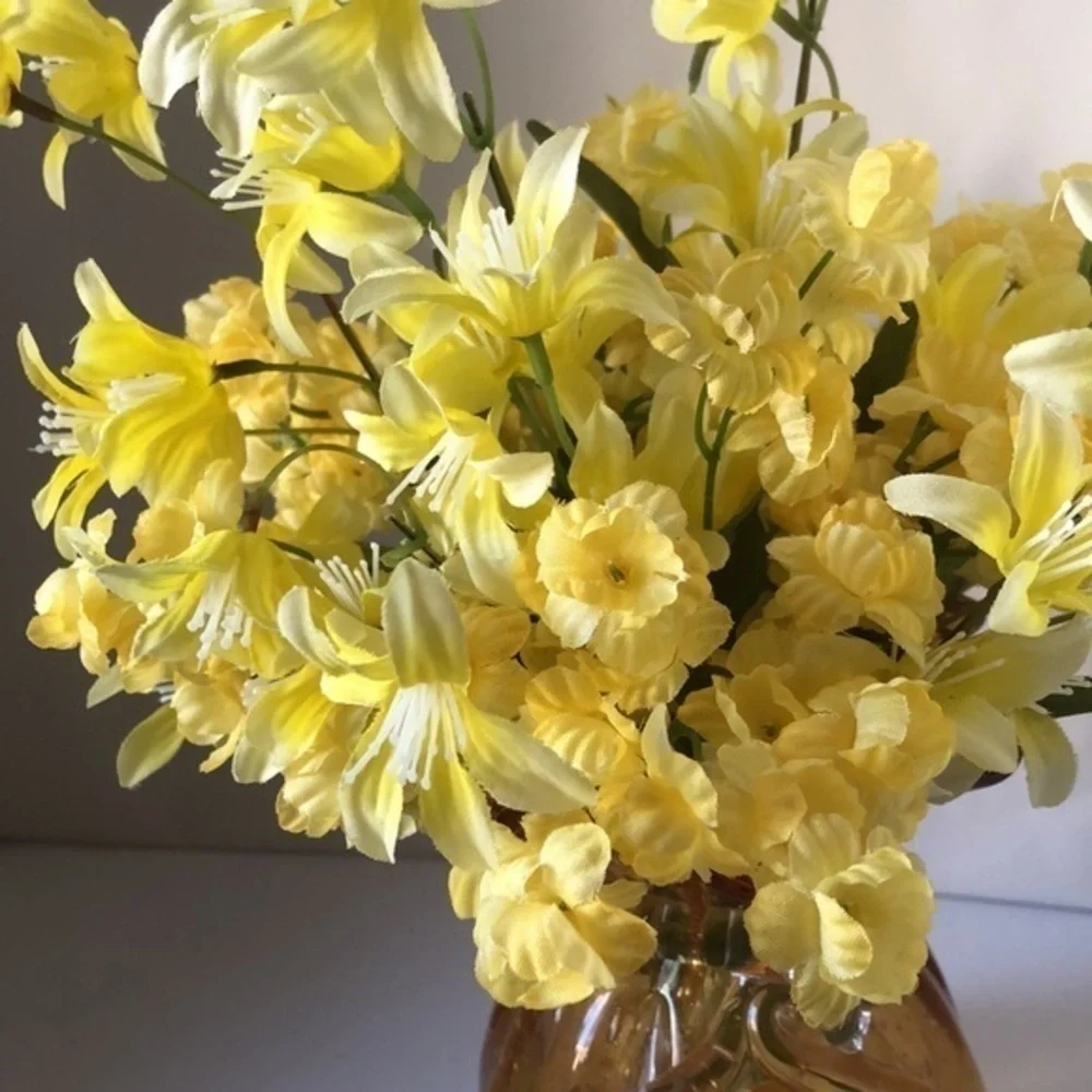 Yellow Artificial Flower Lot Craft DIY